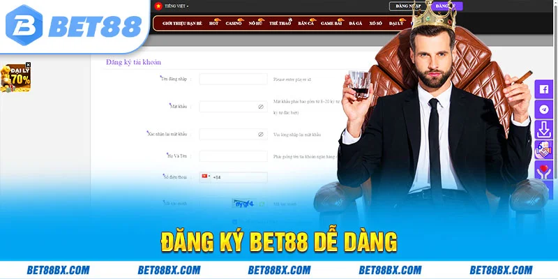 Đăng ký bet88 dễ dàng